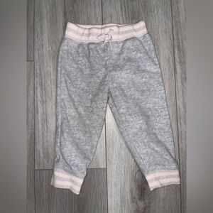5/$15 George Light Gray and Pink Baby Fleece Sweat Pants